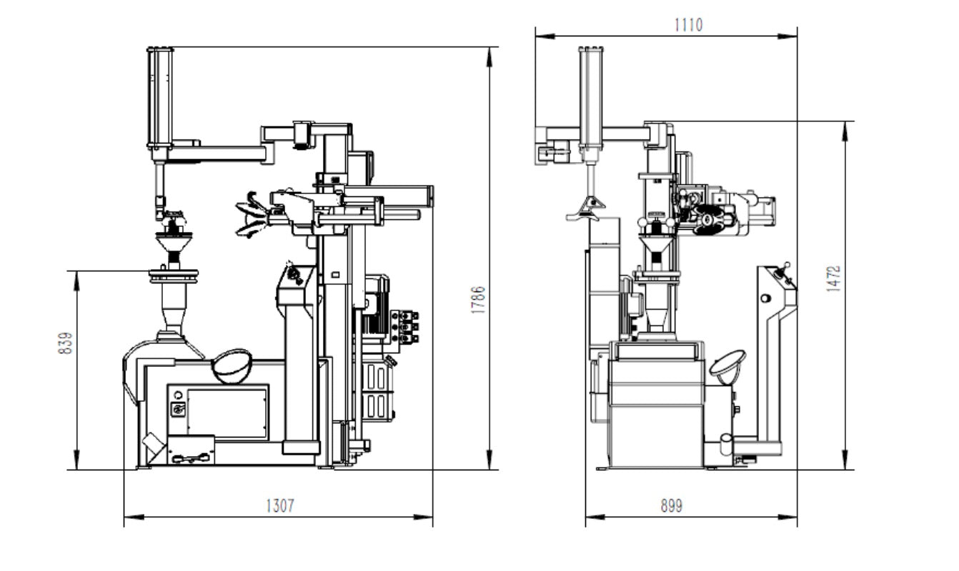 Katool KT-T900 Hydraulic Tire Changer 12"-30" Rims