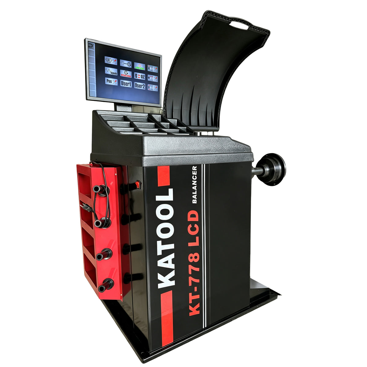KT-778 LCD Tire Balancer with Copper-Wound Motor, Extended Shaft & Laser Spotting – Automatic Measurement Ruler, HD Display, Stable Precision Circuitry for Accurate Wheel Balancing