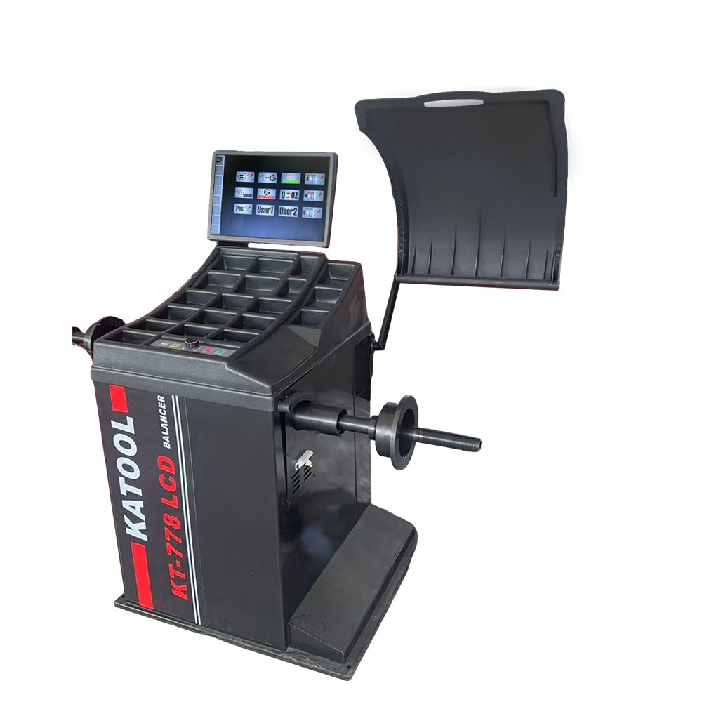 KT-778 LCD Tire Balancer with Copper-Wound Motor, Extended Shaft & Laser Spotting – Automatic Measurement Ruler, HD Display, Stable Precision Circuitry for Accurate Wheel Balancing