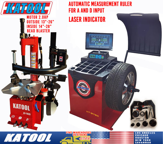 KATOOL KT-T835 Tire Changer & KT-B750 Wheel Balancer Combo
