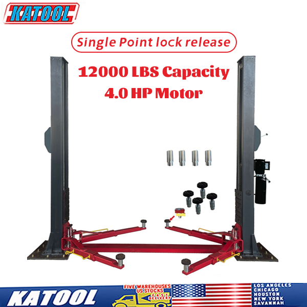 Katool 12000 Lbs Two Post Lift Single Lock Release Auto lift Car lift -H120D