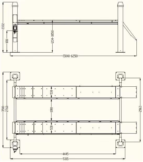 15000Lbs Four Posts Parking Lift 4-Post Auto Lift Alignment Rolling Jack Pickup