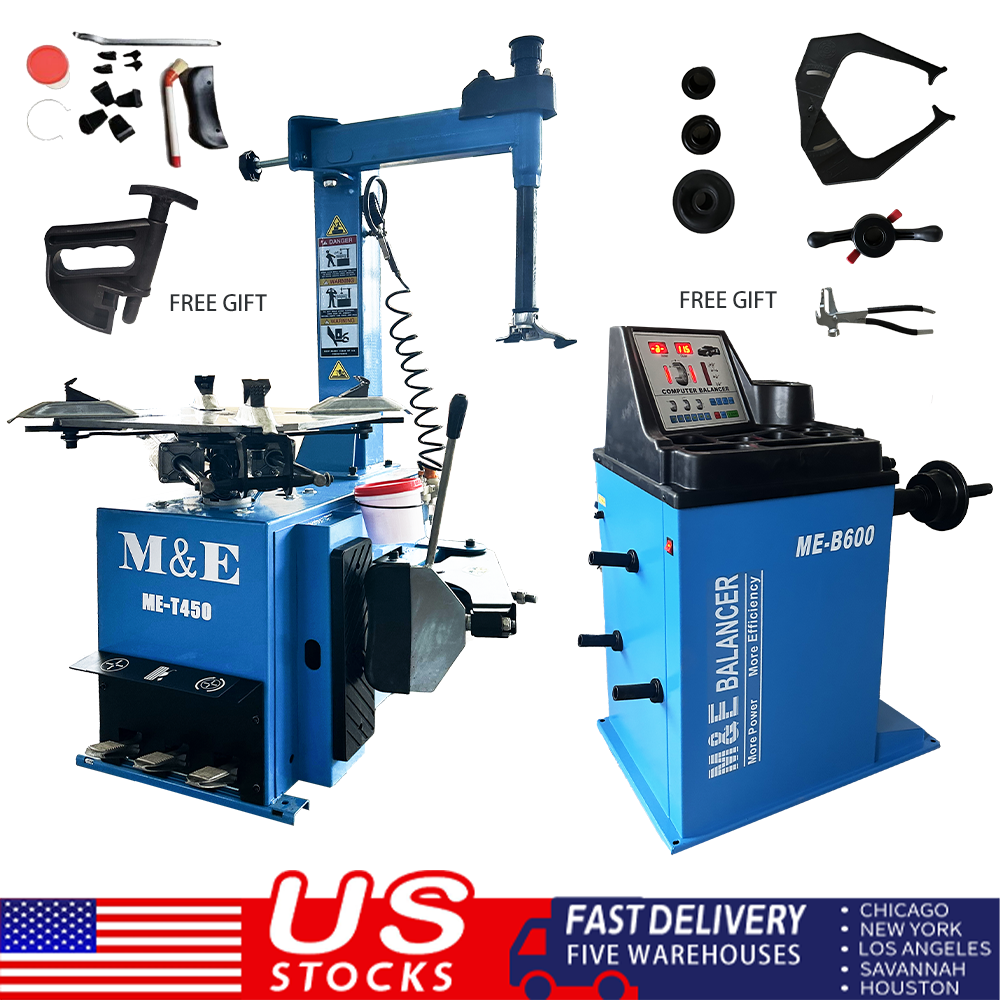 M&E Tire Changer Machine ME-T450 + Wheel Balancer ME-B600 Garage Equipment