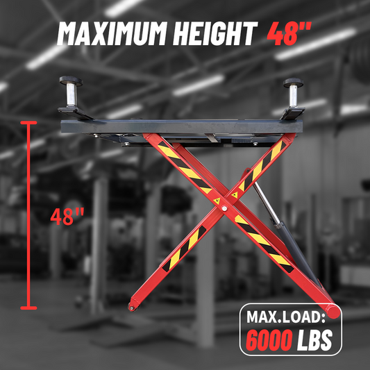 KATOOL 6000LB Portable Mid Rise Scissor Lift 48" Lifting Height (AK-X66) car lift