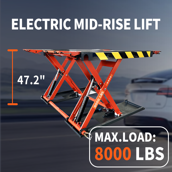 KATOOL 8000 lbs Mid Rise Scissor Lift X90E Electric 110v 47.2'' Release Auto Lift Car Lift