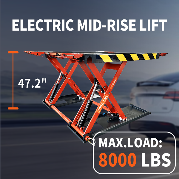 KATOOL 8000 lbs Mid Rise Scissor Lift Electric 220v 47'' Release Auto Lift Car Lift