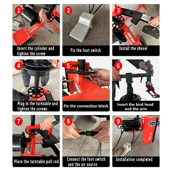 Motooltech KT-1030P Mini Tire Changer Machine 10-21 Inch for Road Rescue